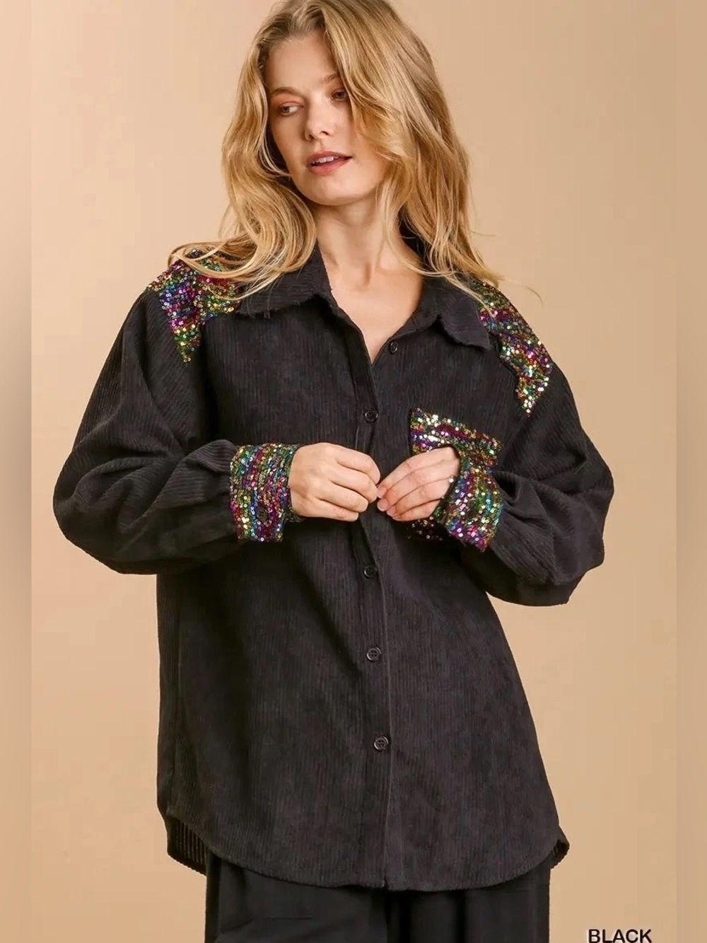 UMGEE Corduroy Sequin Shacket